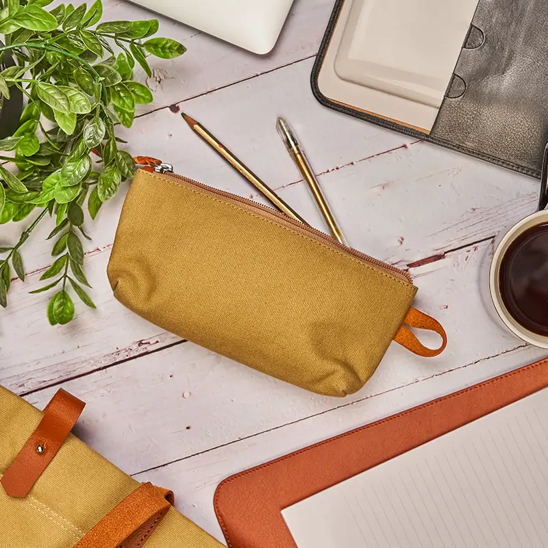 Upcycled Canvas & Leather Amenity Kit